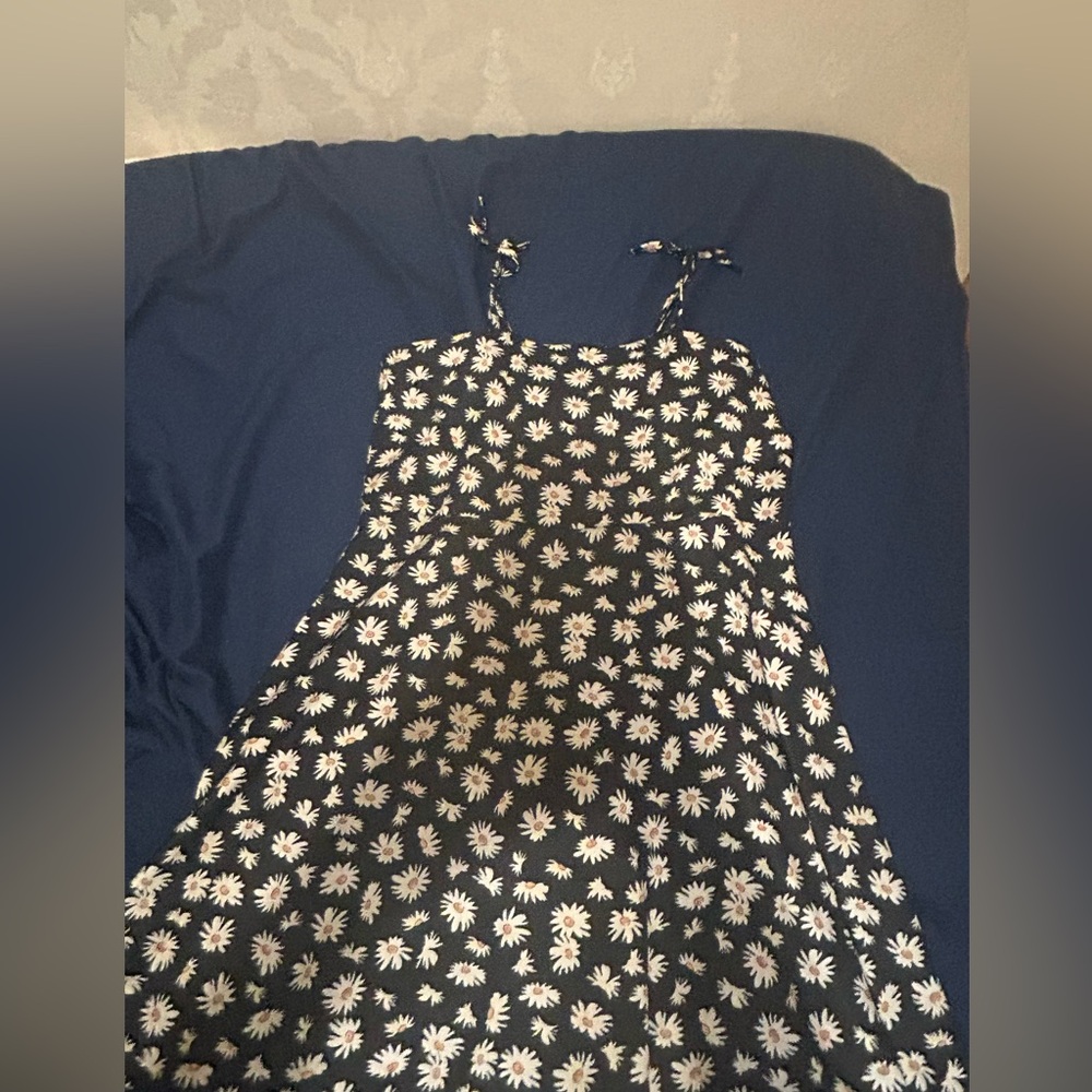 Floral Black and White Dress